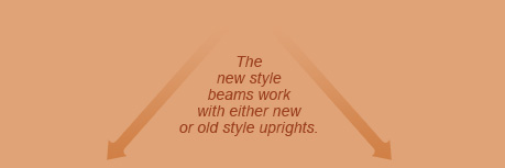 The new style beams work with either new or old style uprights.